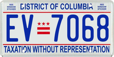 DC license plate EV7068