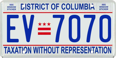 DC license plate EV7070
