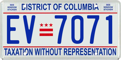 DC license plate EV7071