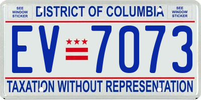 DC license plate EV7073