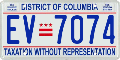 DC license plate EV7074