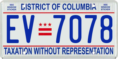 DC license plate EV7078