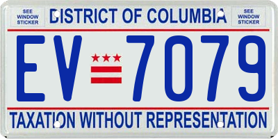 DC license plate EV7079