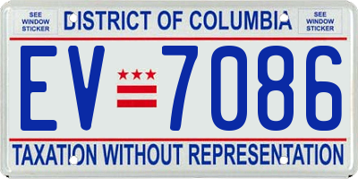 DC license plate EV7086