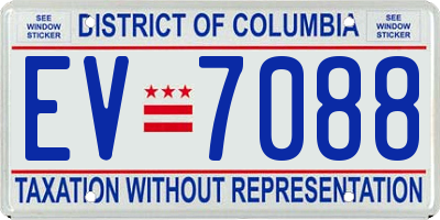 DC license plate EV7088