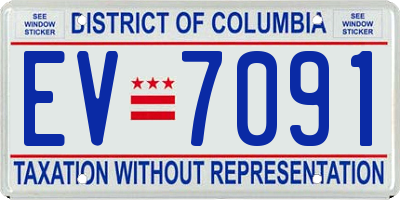 DC license plate EV7091