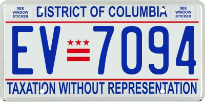 DC license plate EV7094