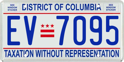 DC license plate EV7095