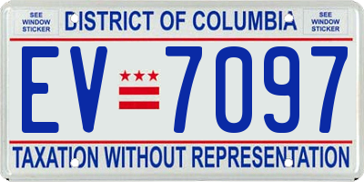 DC license plate EV7097