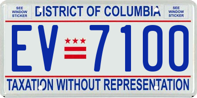 DC license plate EV7100