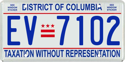 DC license plate EV7102