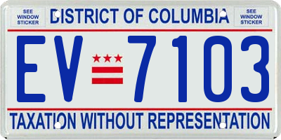 DC license plate EV7103