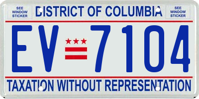 DC license plate EV7104