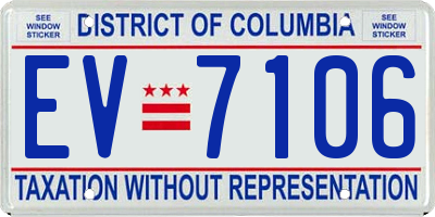 DC license plate EV7106