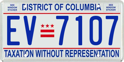 DC license plate EV7107
