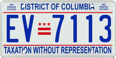 DC license plate EV7113