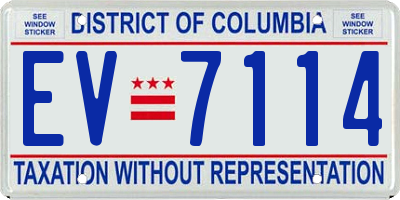 DC license plate EV7114