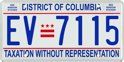 DC license plate EV7115