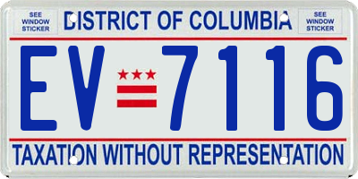 DC license plate EV7116