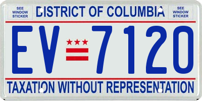 DC license plate EV7120