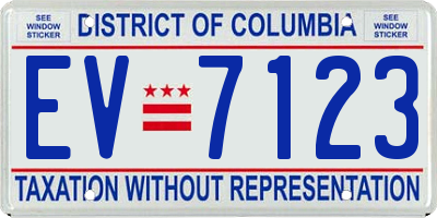 DC license plate EV7123