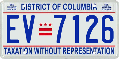 DC license plate EV7126