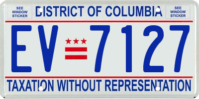 DC license plate EV7127