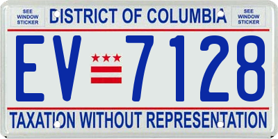 DC license plate EV7128