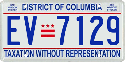 DC license plate EV7129