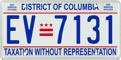 DC license plate EV7131