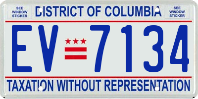 DC license plate EV7134