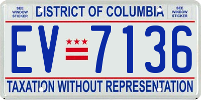 DC license plate EV7136