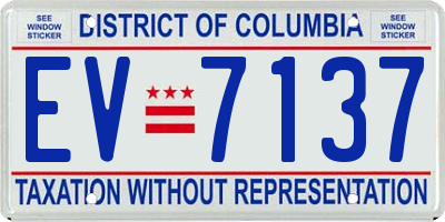 DC license plate EV7137