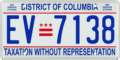DC license plate EV7138