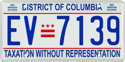 DC license plate EV7139