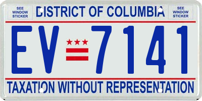 DC license plate EV7141