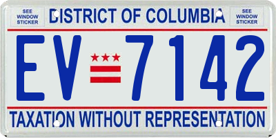 DC license plate EV7142