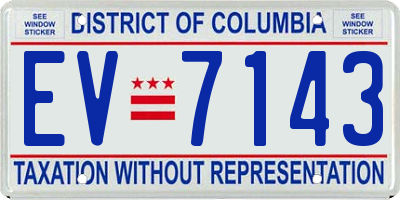 DC license plate EV7143