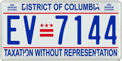 DC license plate EV7144