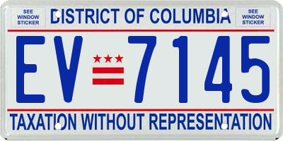 DC license plate EV7145