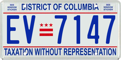 DC license plate EV7147