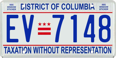 DC license plate EV7148