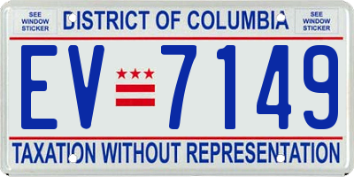 DC license plate EV7149