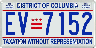 DC license plate EV7152