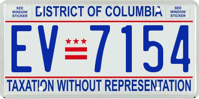 DC license plate EV7154