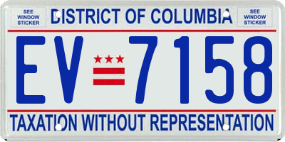 DC license plate EV7158