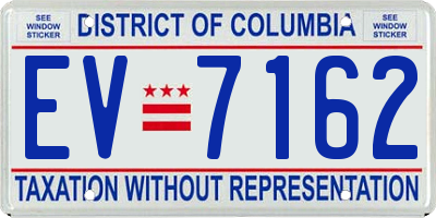 DC license plate EV7162