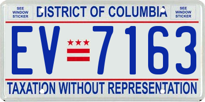 DC license plate EV7163