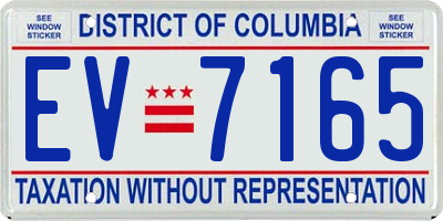 DC license plate EV7165