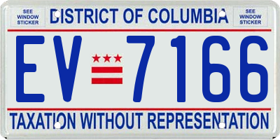 DC license plate EV7166